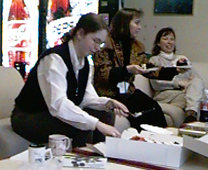 allie cutting cake